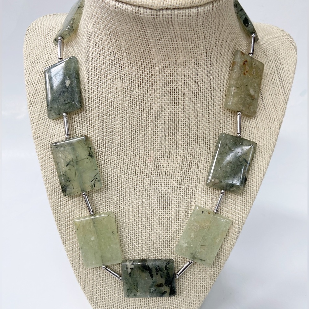 Genuine Gemstone Statement Necklace - image 1